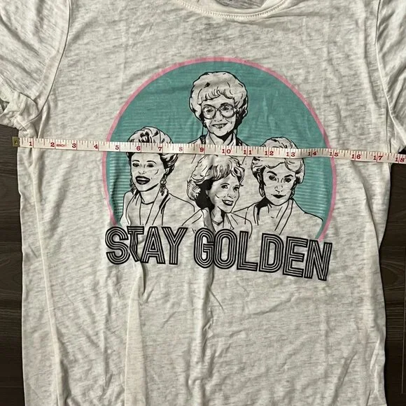 Target Golden Girls T-Shirt Women's Medium 'Stay Golden' Mint Green and Cream - Picture 2 of 5